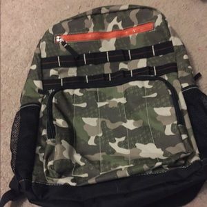 Camouflage orange black backpack