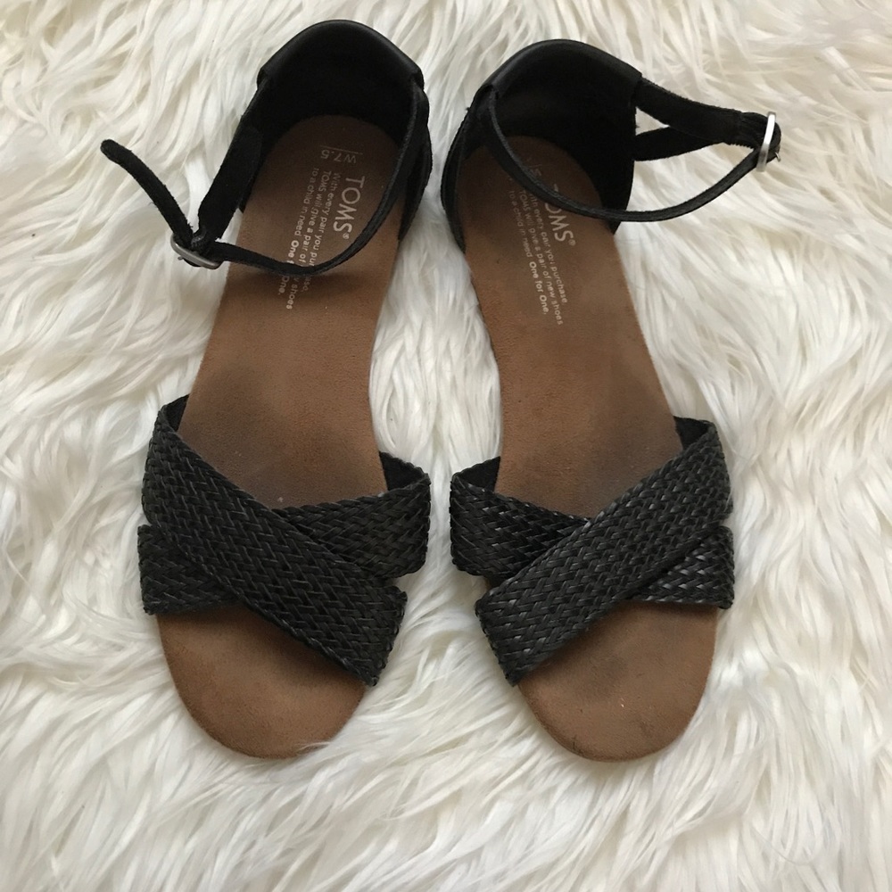 TOMS suede braided sandal