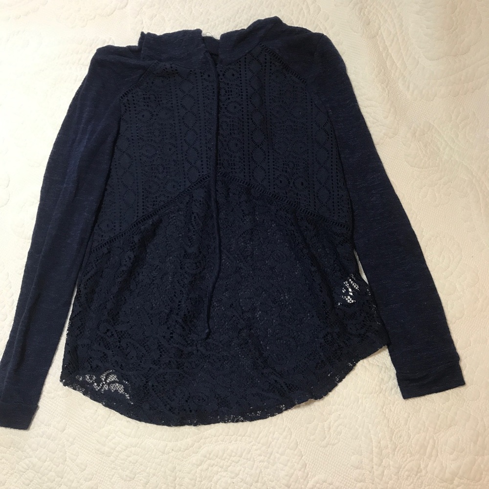 Navy Lace hoodie
