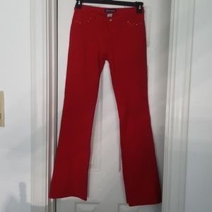 JW Maxx Women's XL Red Pant with Clear Rhinestones