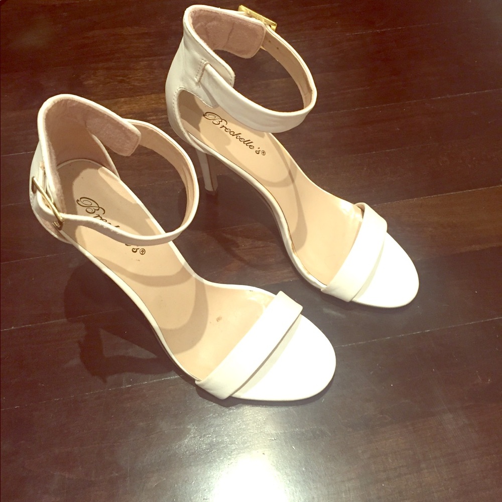 White strap heels