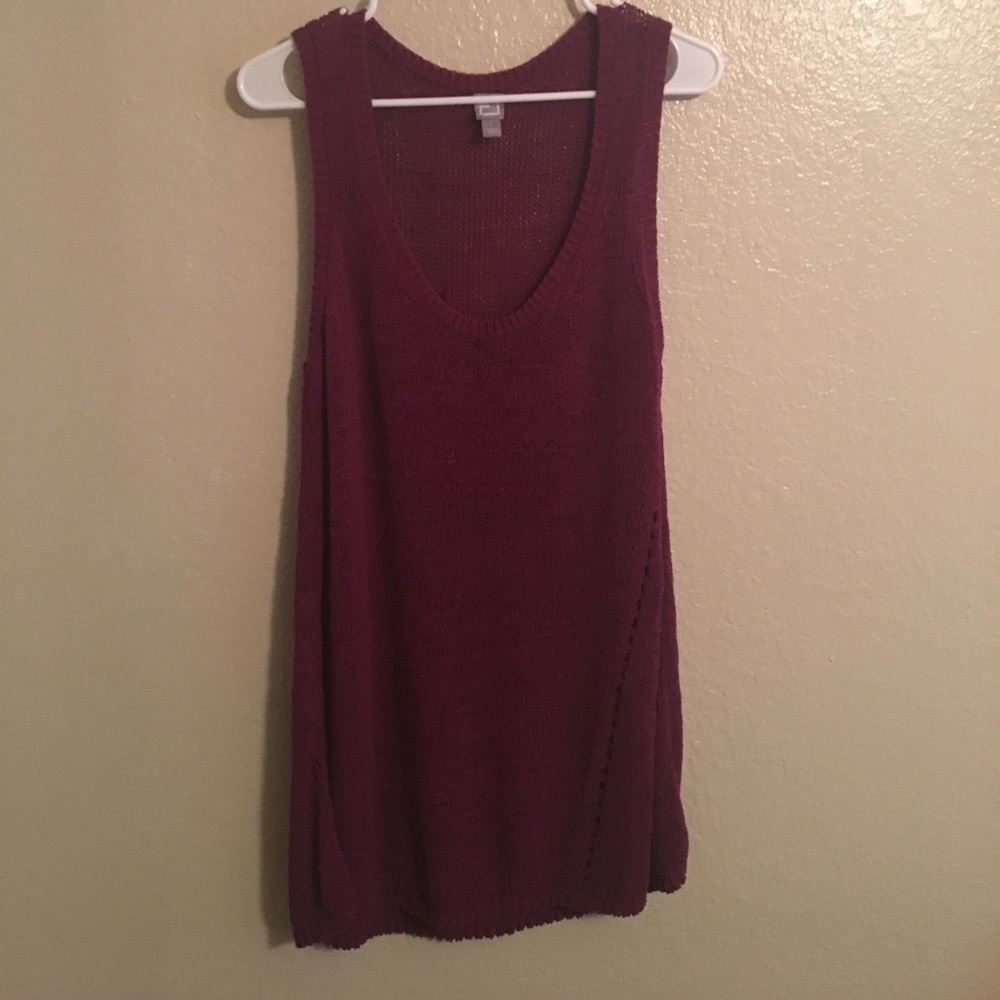 Maroon crotchet tunic