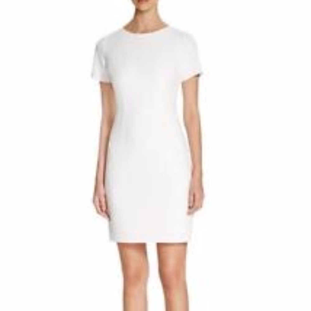 T Tahari Dakota Scuba Dress - White, Size 10