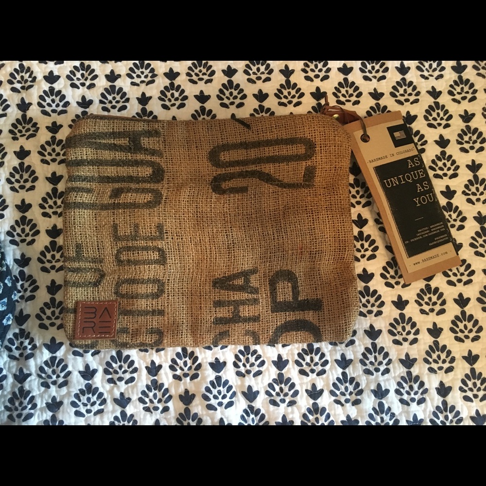 Bare Made Burlap Clutch
