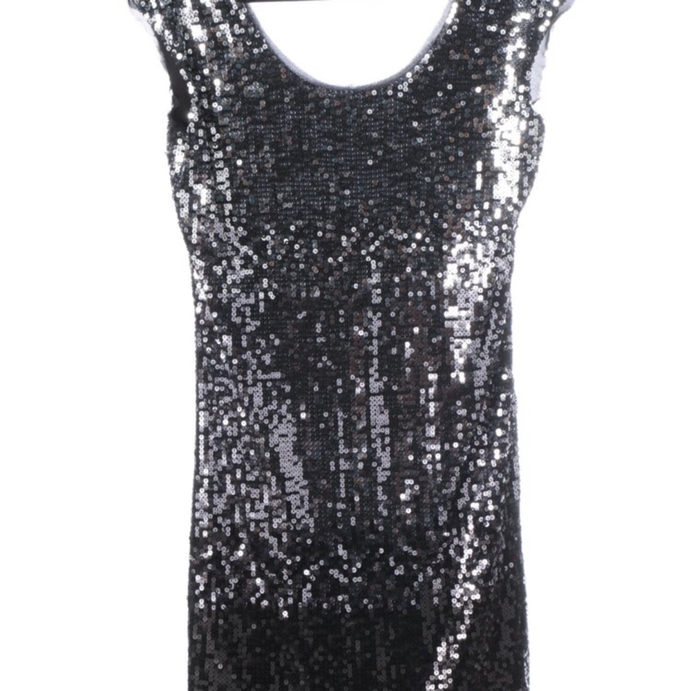 WHBM Silver & Black Sequin Ombré Cocktail Dress