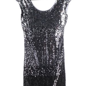 WHBM Silver & Black Sequin Ombré Cocktail Dress