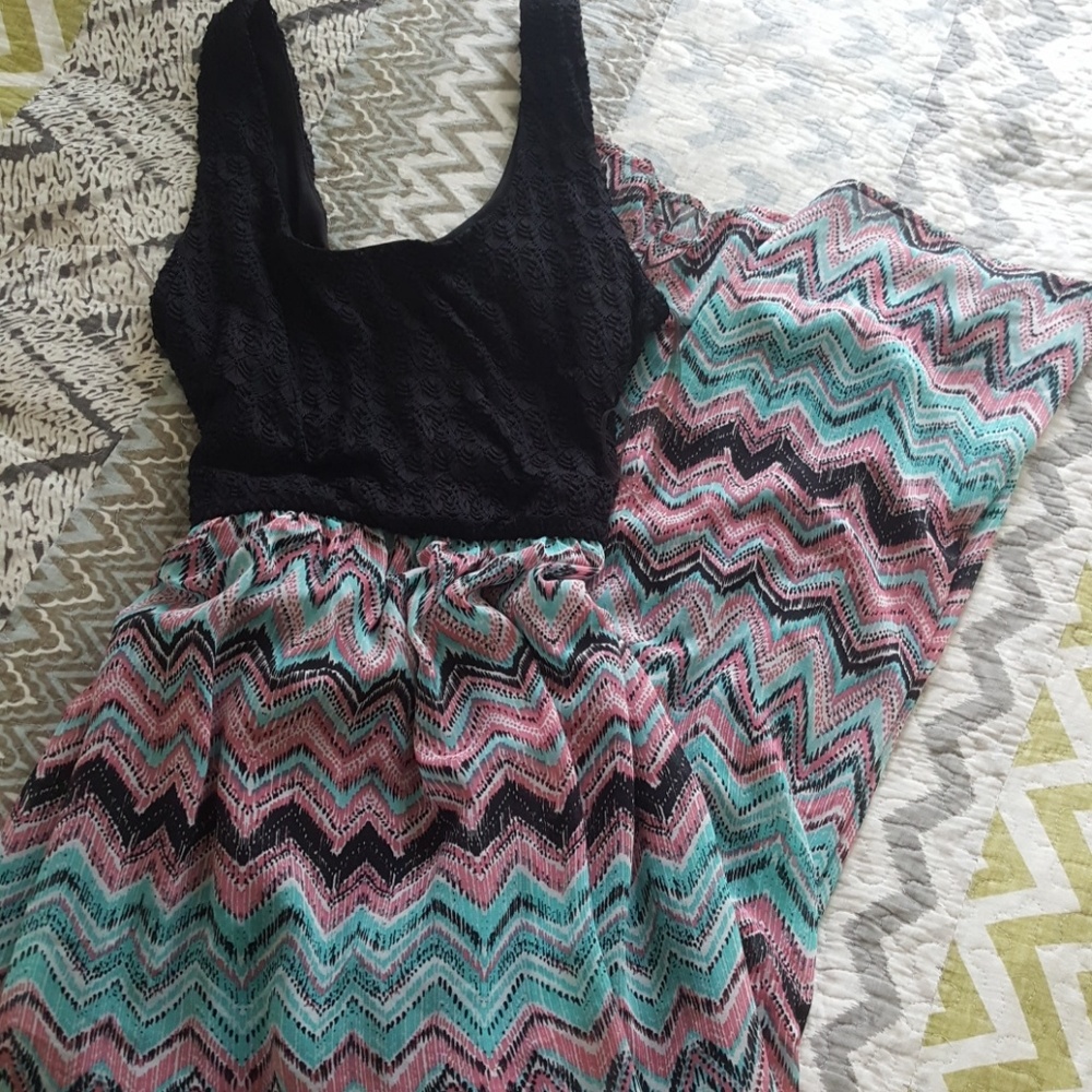 Chevron striped Maxi dress