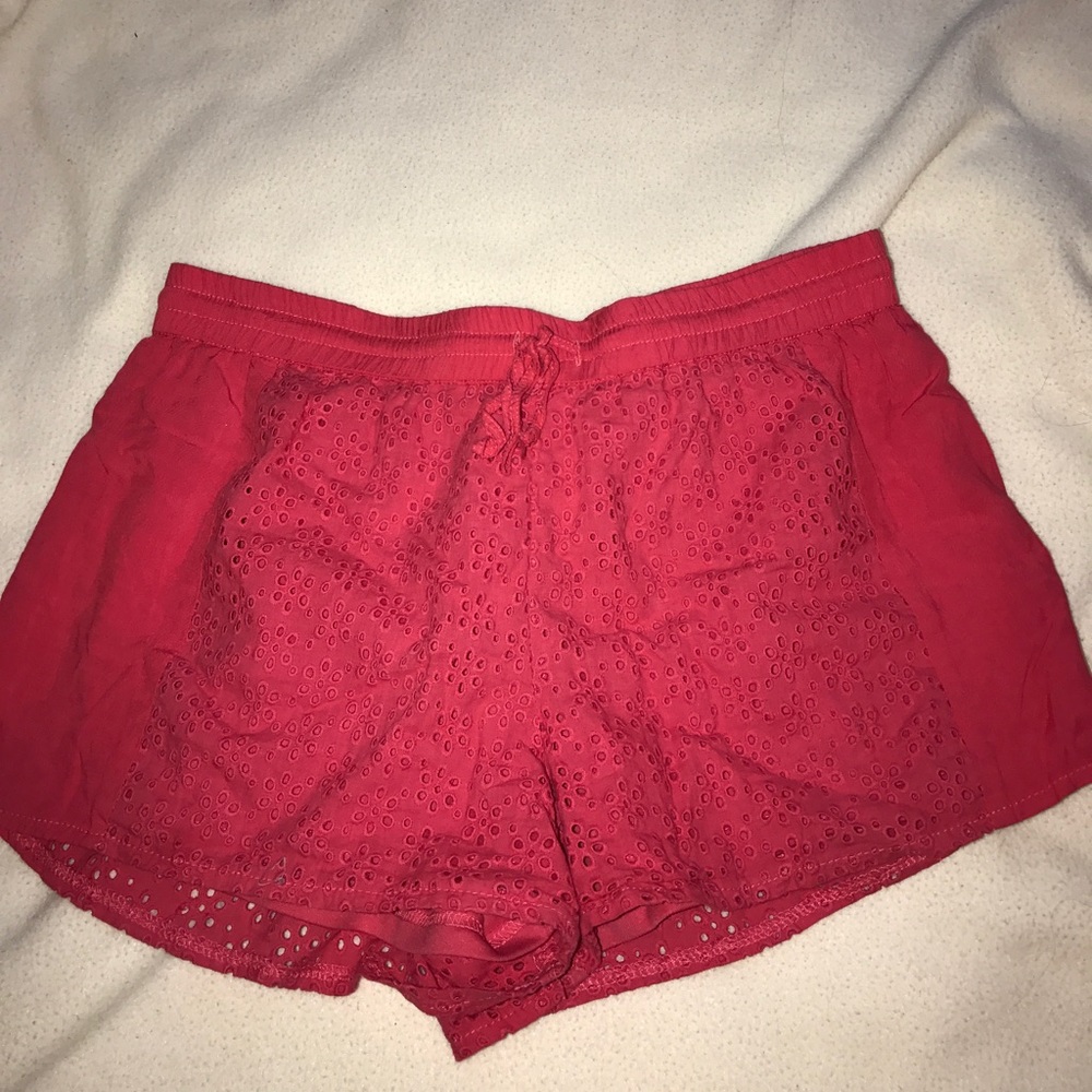 pink lace shorts