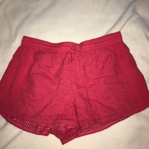 pink lace shorts