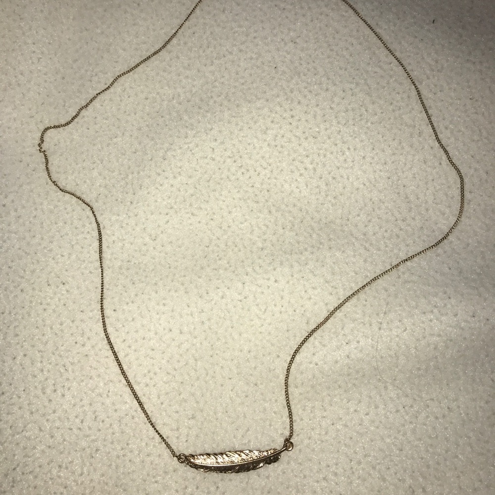 gold feather necklace