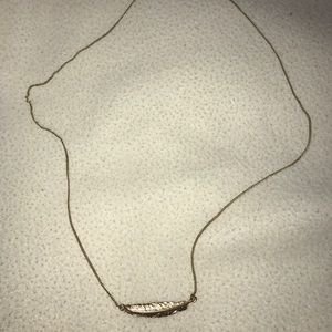 gold feather necklace