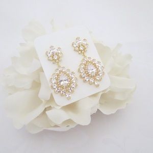 Bridal Chandelier Earrings - Gold/CZ - BRAND NEW!