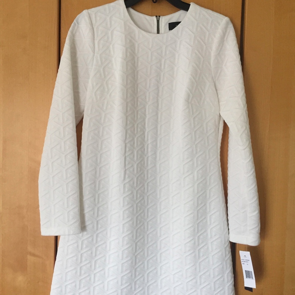 Maia White Long Sleeve Short Dress
