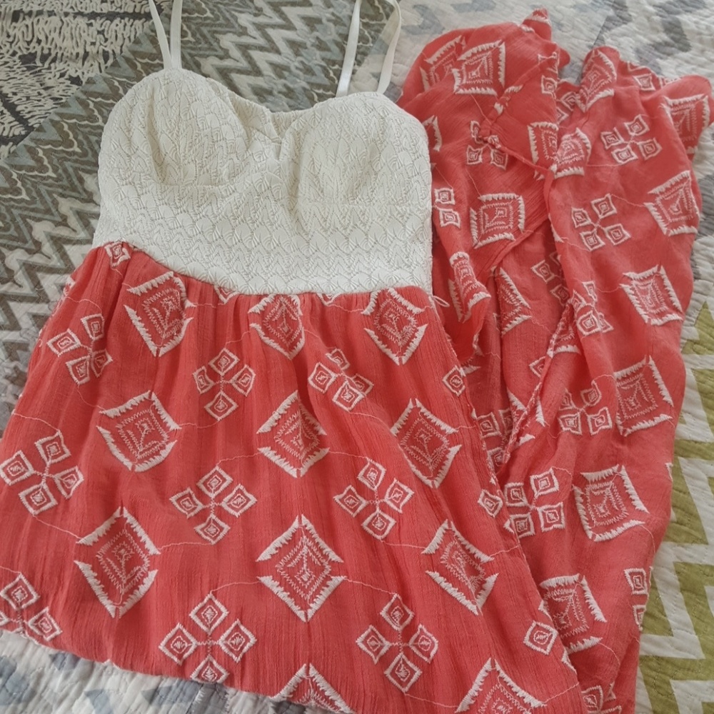 Coral maxi dress