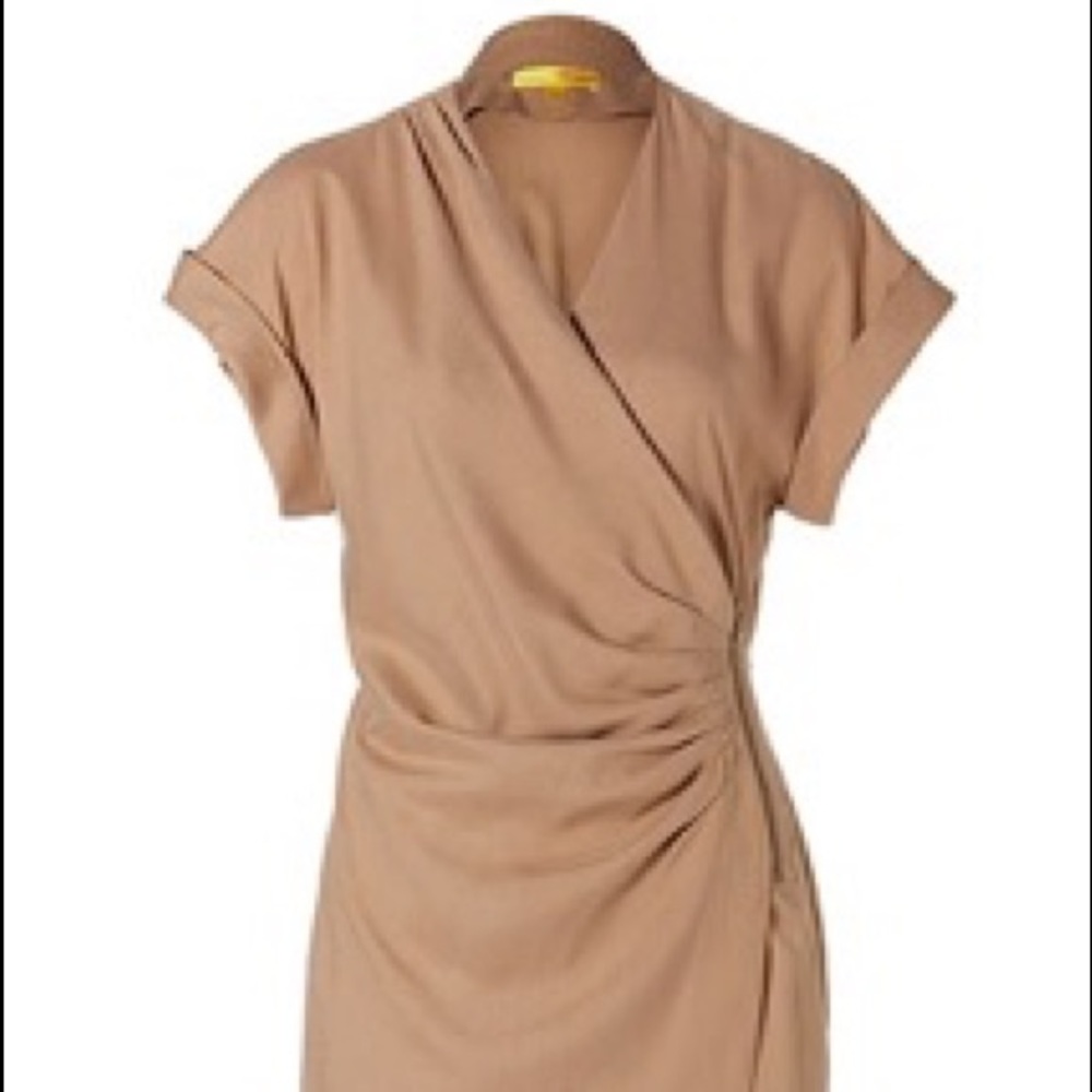 Catherine Malandrino Camel Wrap Zip Dress Sz 4
