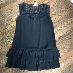 Lace and ruffle tunic