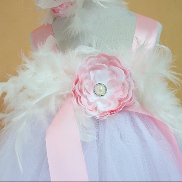 Tulle flower gown,white tulle dress,birthday dress - Picture 1 of 3