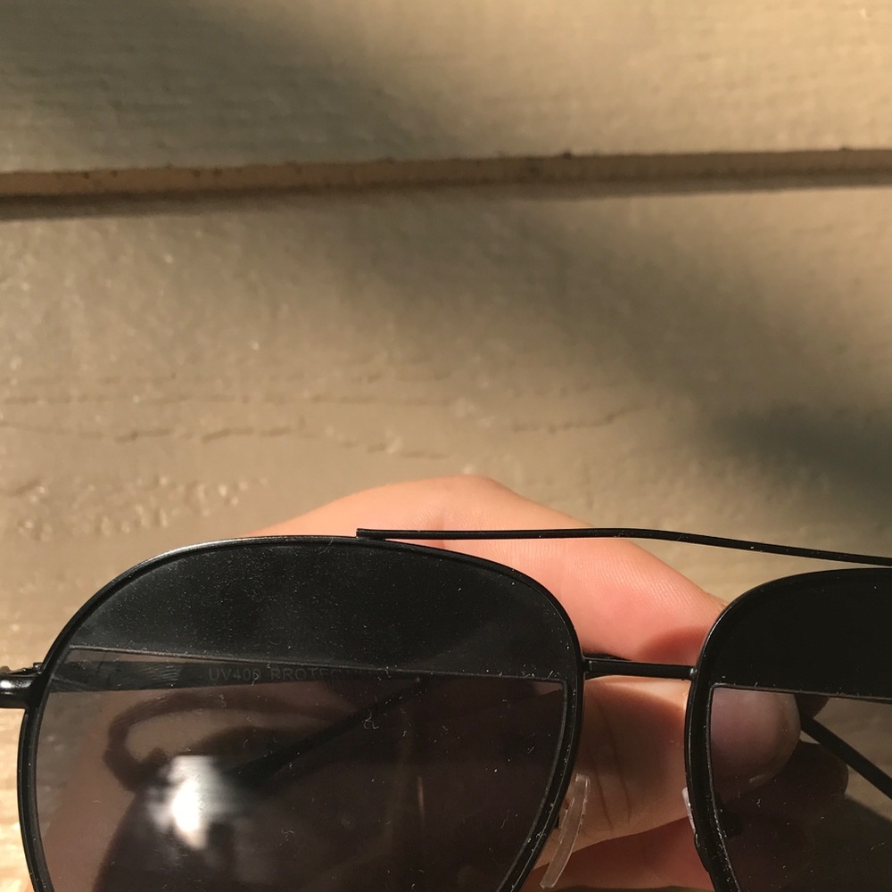 Oversized two toned black aviators never worn