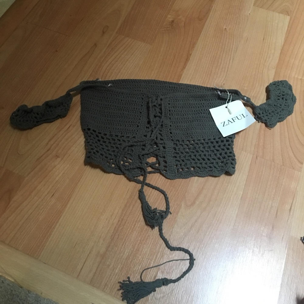 Green off the shoulder cover up