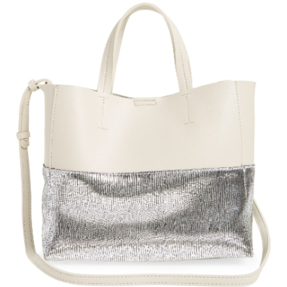 Street Level Colorblock Faux Leather Tote - Picture 7 of 7