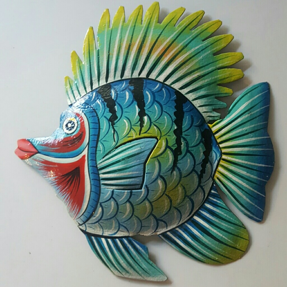 Metal Art Home decor Multicolored Fish