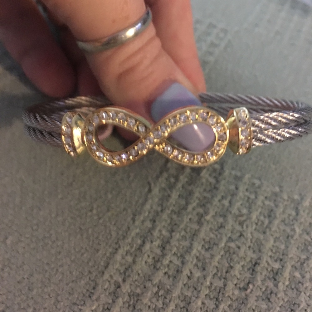 Stainless w/ gold infinity bracelet