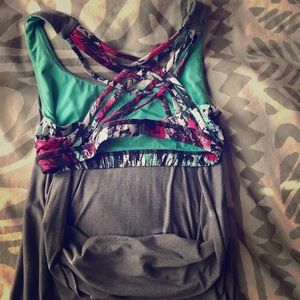 Woman's open cross back lulu lemon shirt