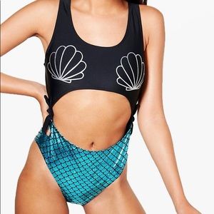 Mermaid cutout one-piece swimsuit