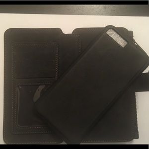 Black iPhone 6+ plus wallet with magnetic case
