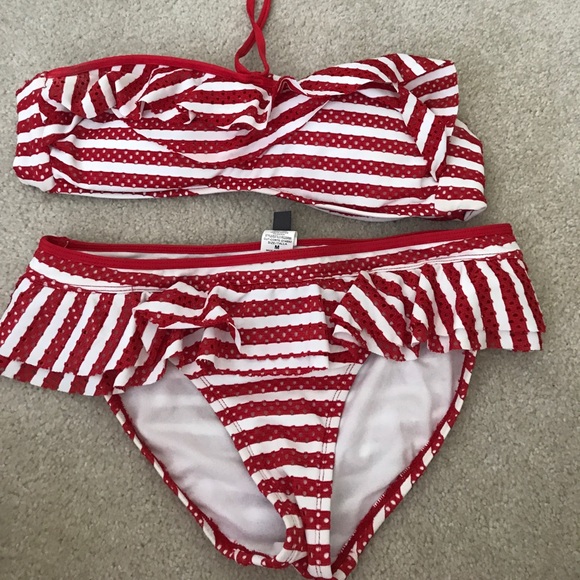 Red and white striped bikini - Picture 1 of 2
