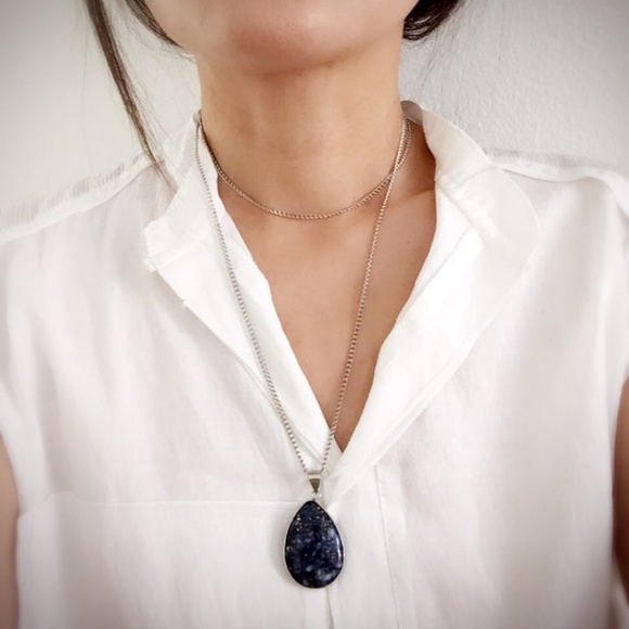 HJ Designs Jewelry - Handmade Lapis Lazuli Statement Necklace