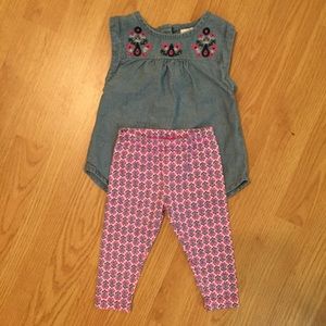 Baby girl denim shirt with pants