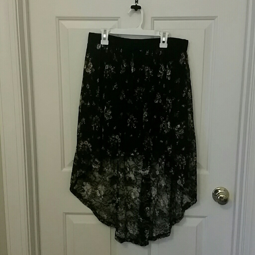 High Low Floral Lace Skirt