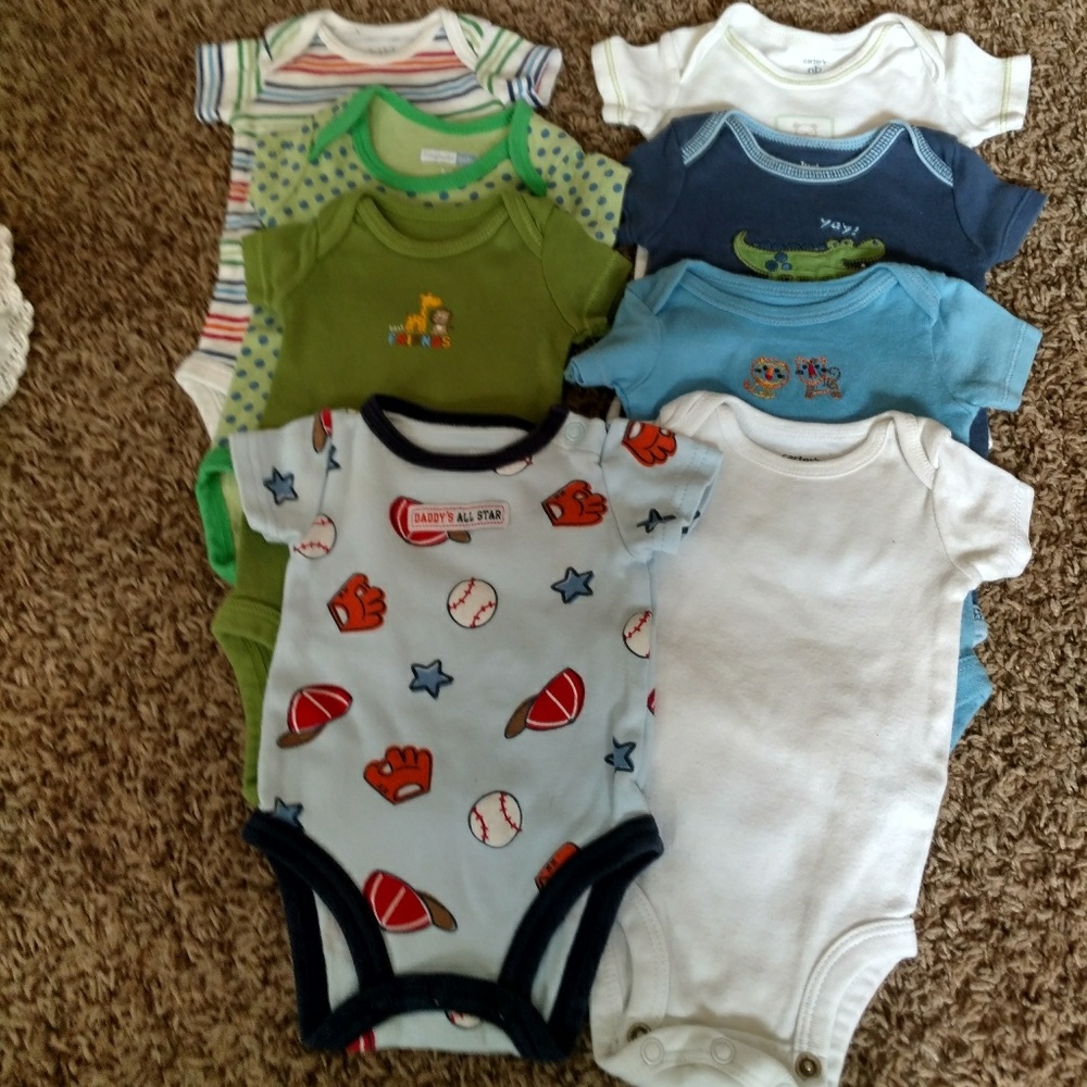 Newborn baby boy onesie lot