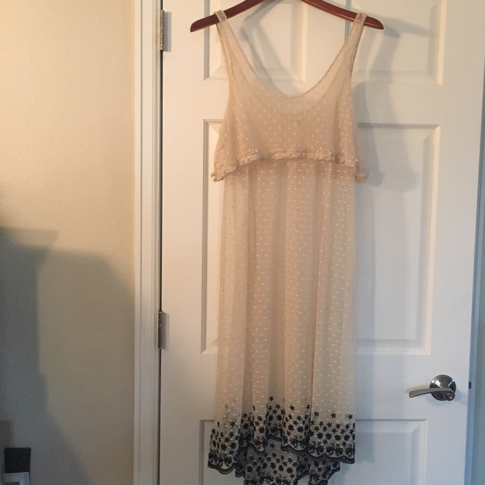 Free People lace dress with embroidered hem