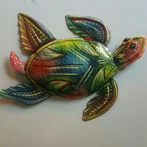 Metal Art Home decor  COLORED TURTLE 12×8 inches