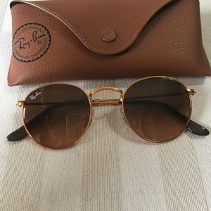 Round frame Ray-Bans - copper with pink lenses