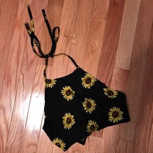 Sunflower cropped halter top