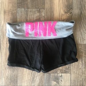 ‼️LAST CALL‼️PINK fold over spandex yoga shorts
