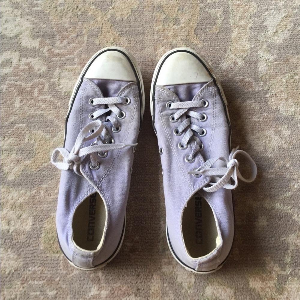 Purple low top converses