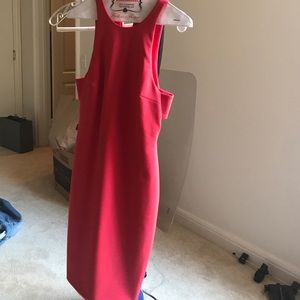 Elizabeth and James pinkish red dress