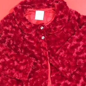 Girls faux fur jacket EUC