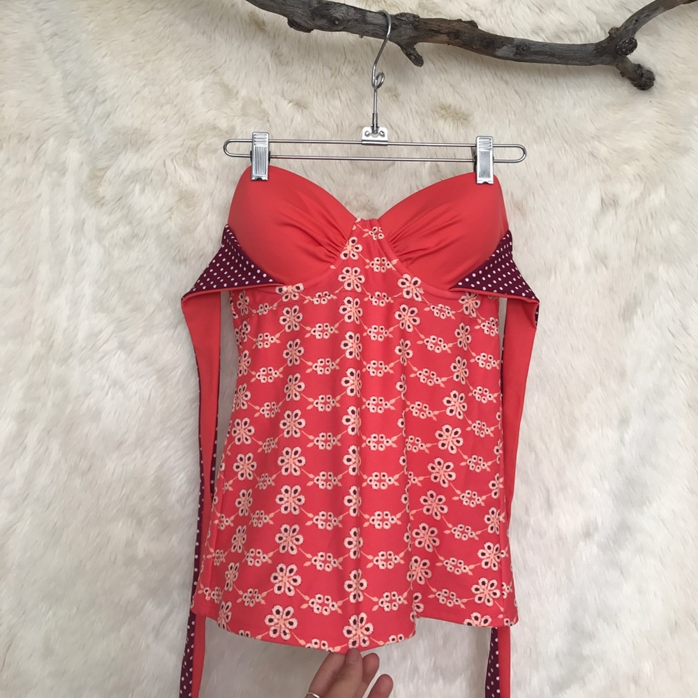 Lime Ricki Wire-free Tankini Swim Top. Size Small - Picture 2 of 8