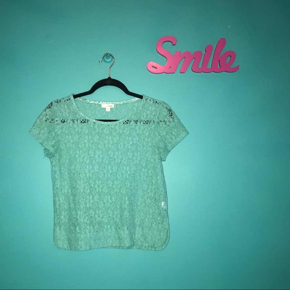 LACE TEAL TOP 🐬