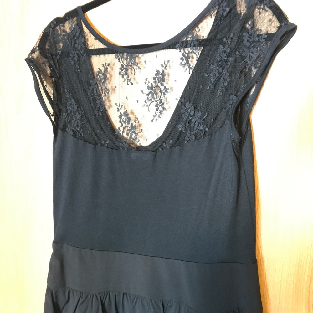 Express Black Dress, Cowl Neck and Lace