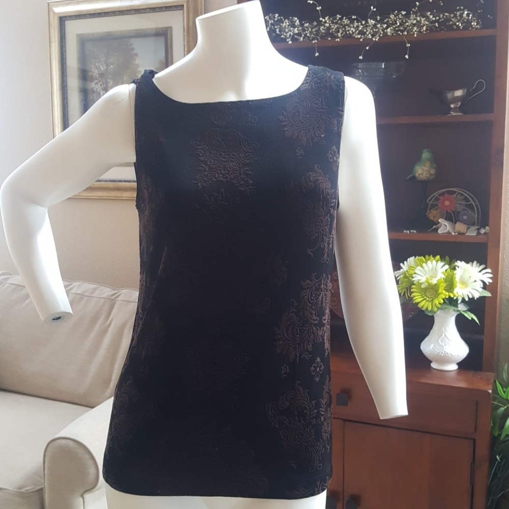 Chicos Travelers black & brown Tank Top