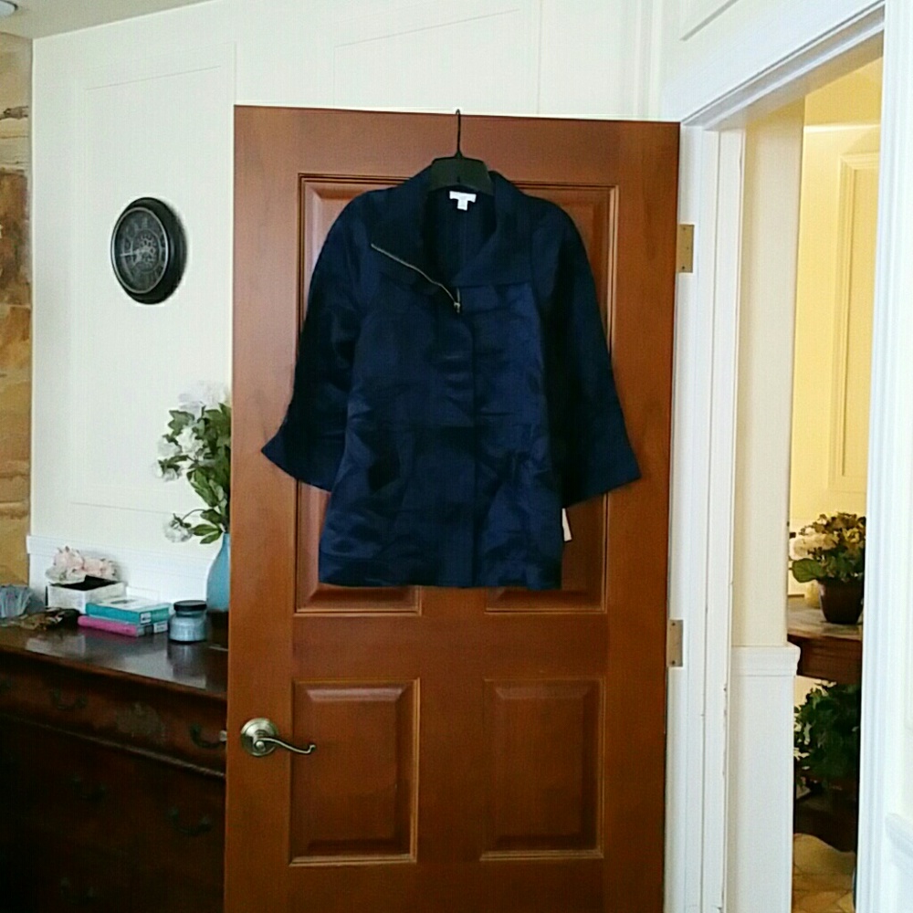 NAVY BLUE  LINEN JACKET