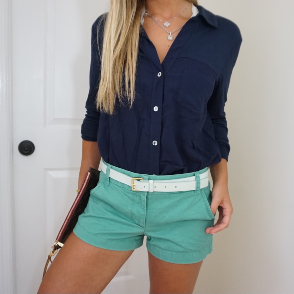 Green J Crew Chico shorts