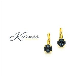 💎GRAPHITE 8mm Crystal Drop Leverback Earrings