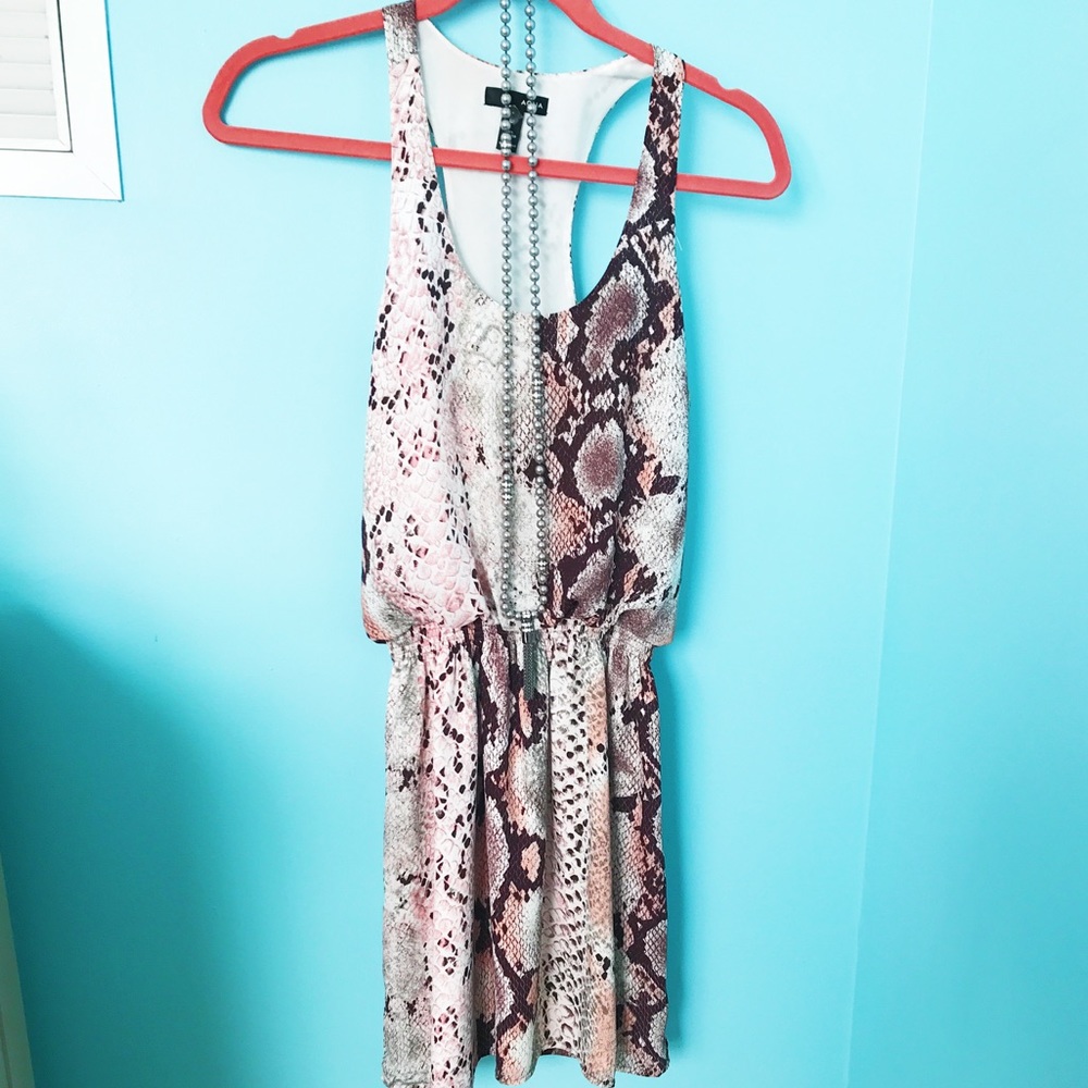 Snake skin patterned Aqua dress